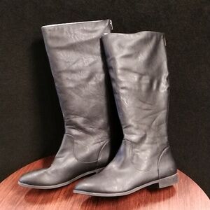 American Eagle Black Low Heel Back Zip Knee Boots - Size 12